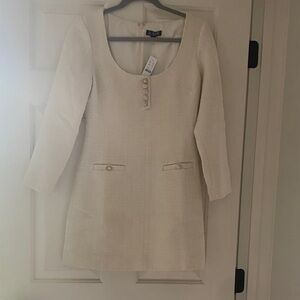 J. Crew Long Sleeve Cream Dress